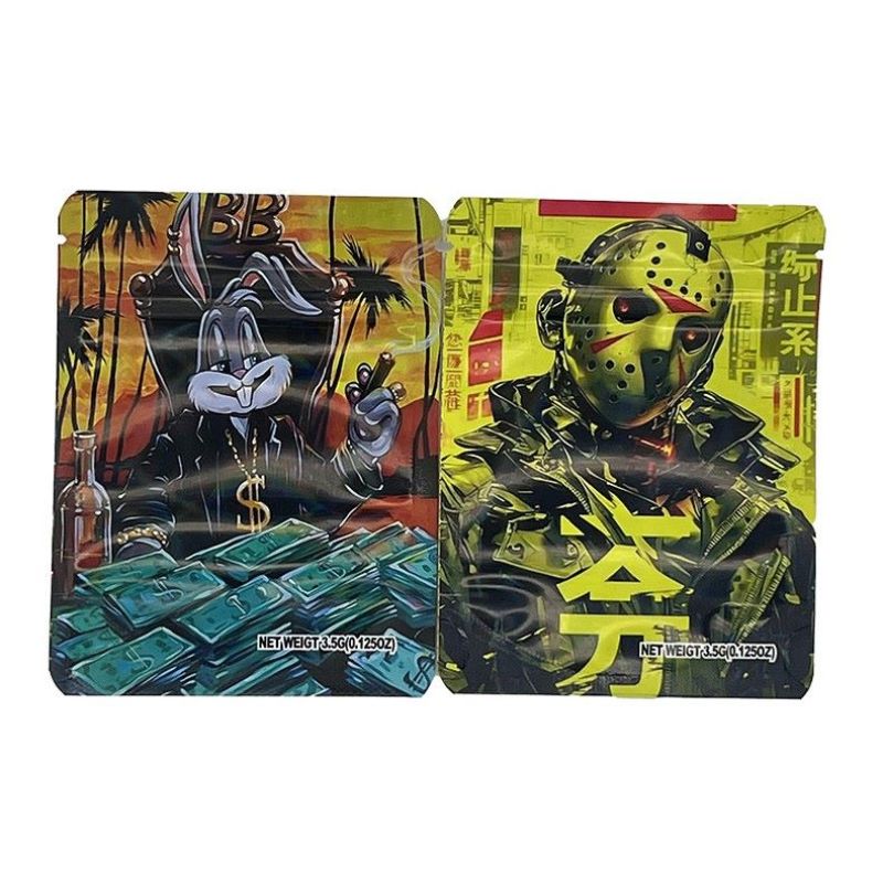 3.5g Pop Culture Mylar Weed Bags — Cartoon & Retro Style